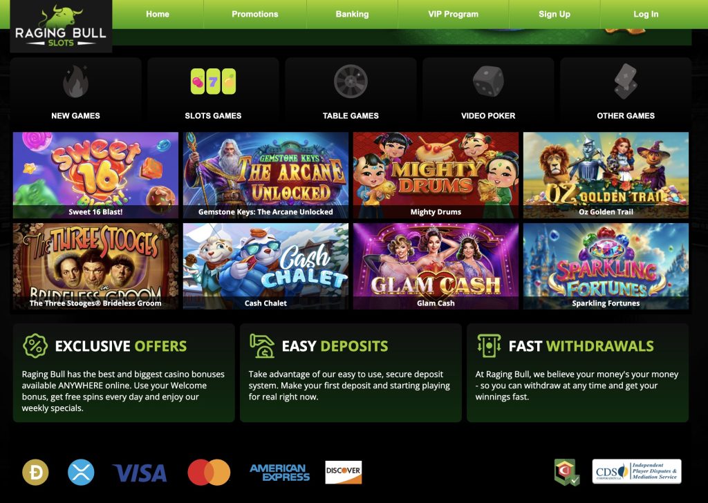 Raging Bull Slots Credit Card Casino